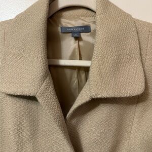 Ann Taylor Shimmery Beige Textured Blazer